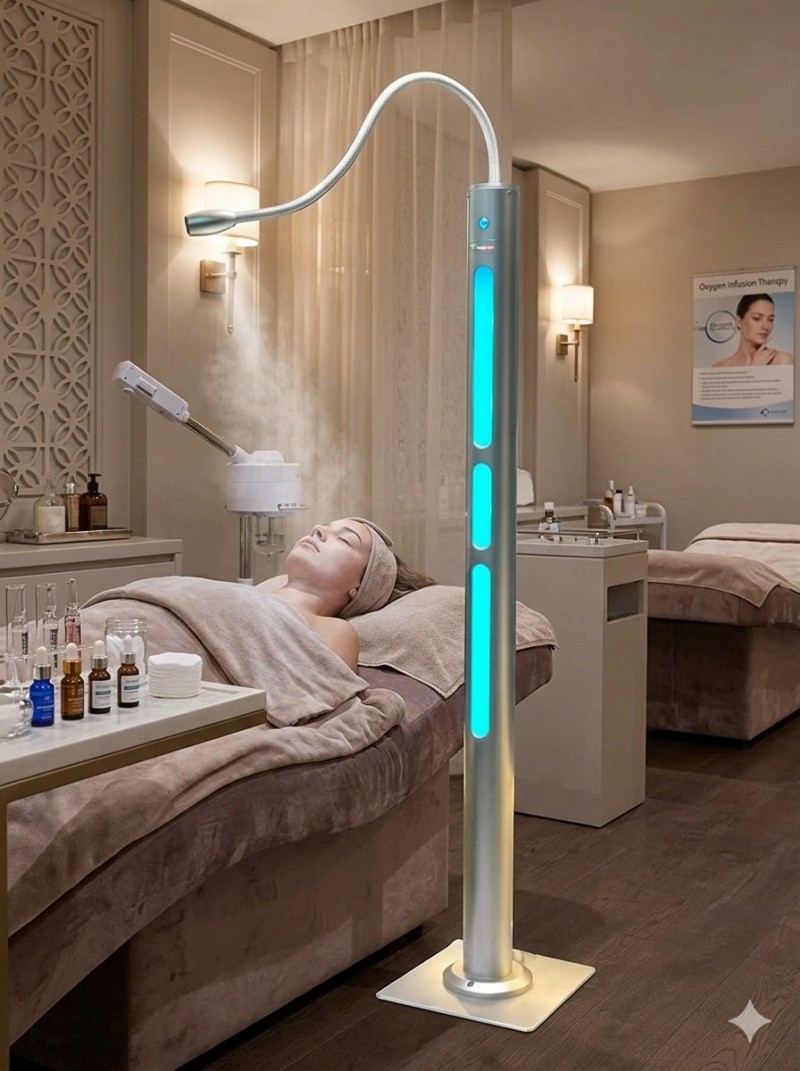 Oxygen column detail in beauty room