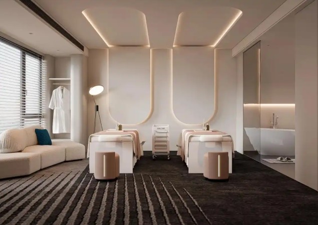 Oxygen column in spa treatment room