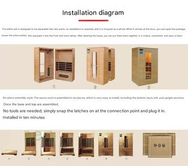Person relaxing inside a compact far‑infrared sauna