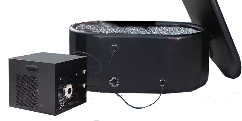 Inflatable horizontal bathtub in black
