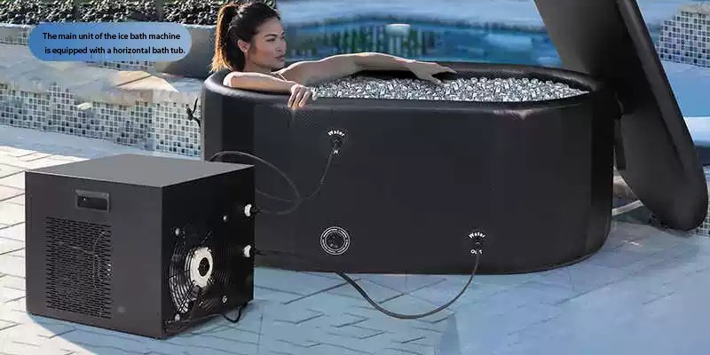 Ice bath in use with 0.5 HP chiller maintaining low temperature