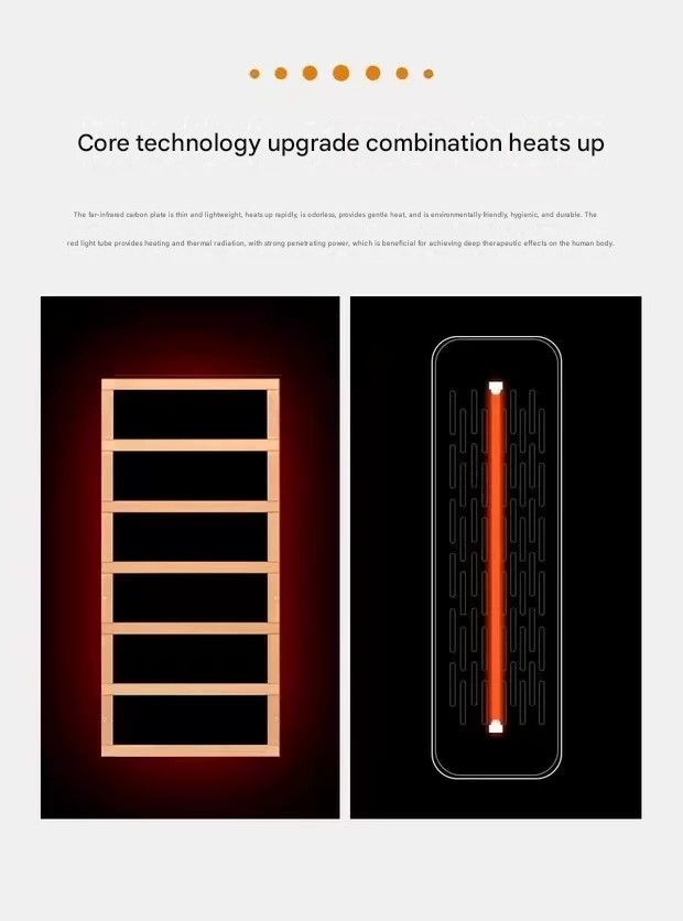 Far‑infrared sauna with chromotherapy lighting